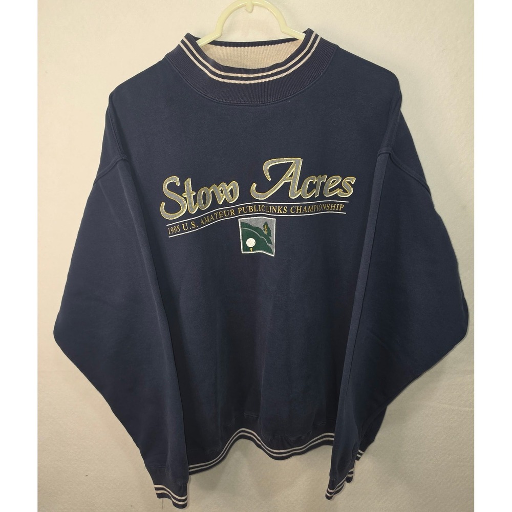 Vintage 1995 Stow Acres US Amateur Golf Sweatshirt Gear For Sports Navy Blue M
